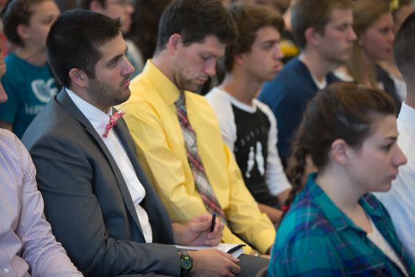 Students sitting listening to a lecture